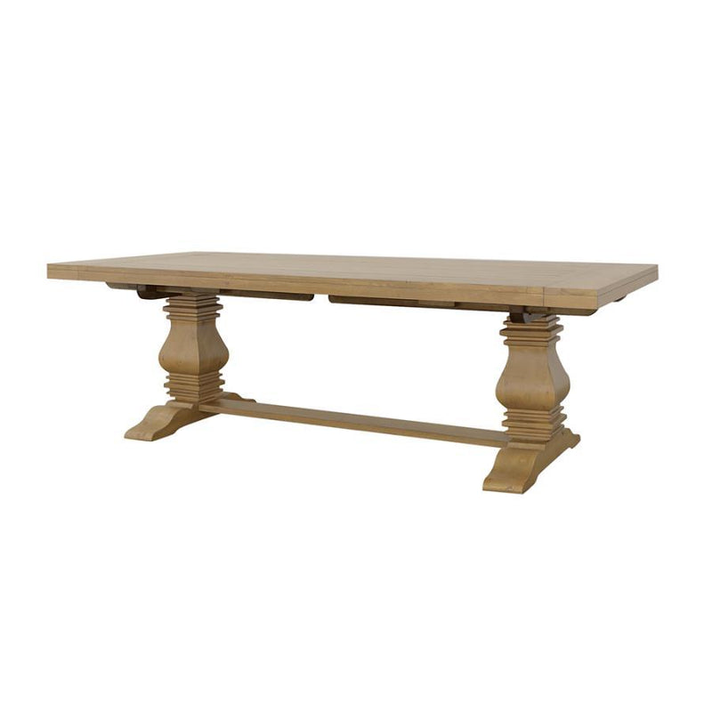 Florence - Double Pedestal Dining Table - Rustic Smoke