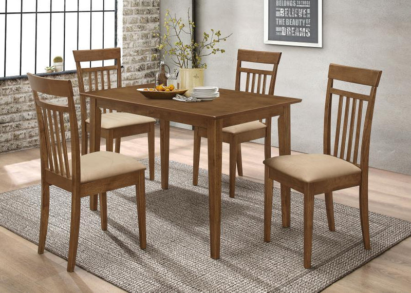 Robles - 5 Piece Dining Set - Chestnut And Tan