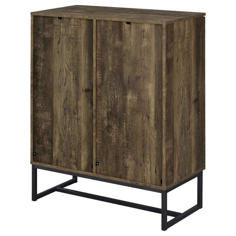 Carolyn - 2-Door Accent Cabinet - Rustic Oak And Gunmetal