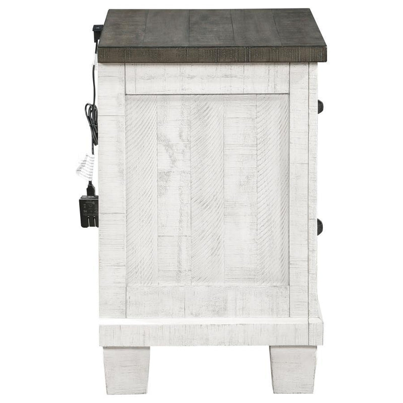 Lilith - 2-Drawer Nightstand - Distressed Gray And White