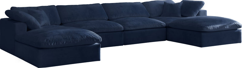 Cozy - Modular Sectional 6 Piece Cloud - Navy - Fabric