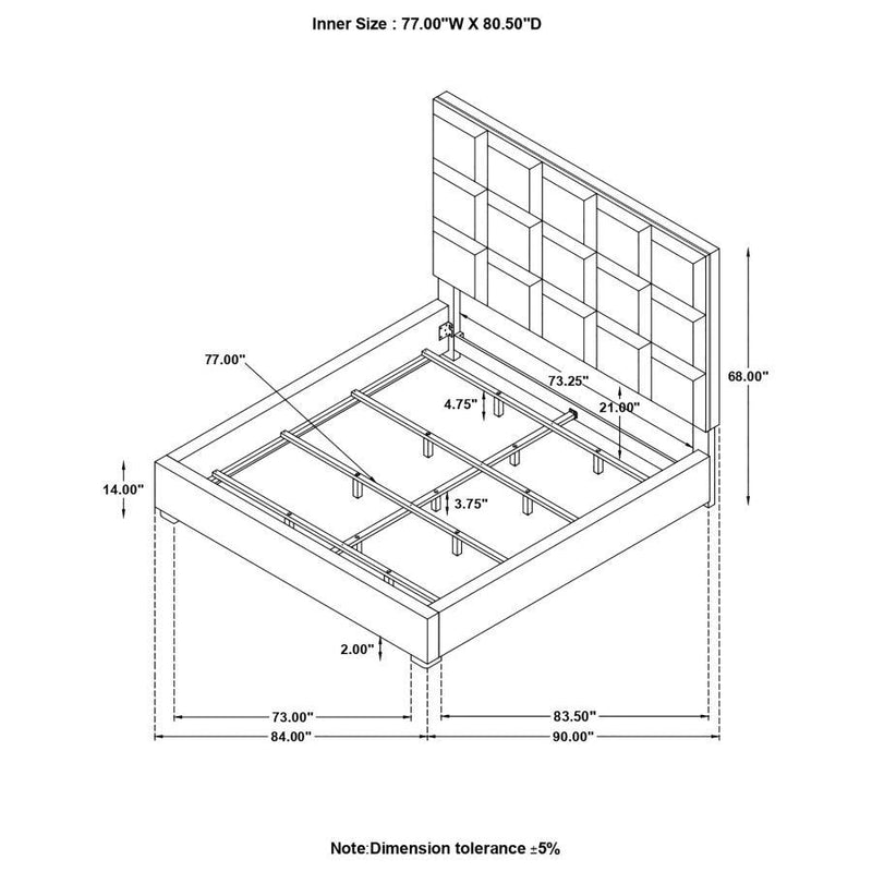 Panes - Tufted Upholstered Panel Bed