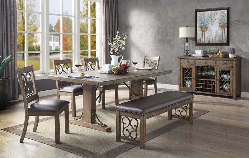 Raphaela - Dining Table - Weathered Cherry Finish