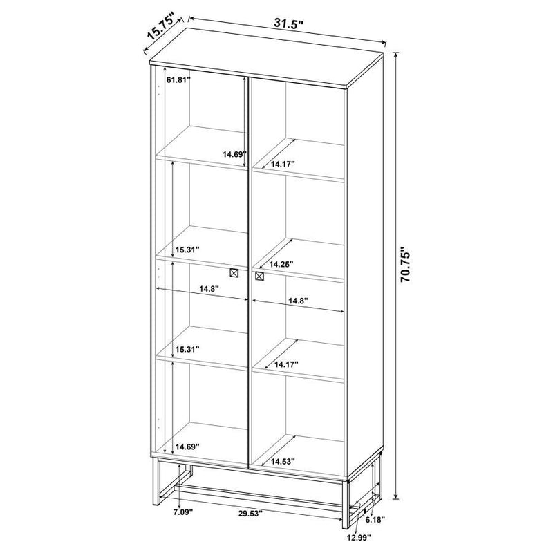 Carolyn - 2-Door Accent Cabinet - Rustic Oak And Gunmetal - Wood