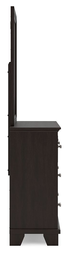 Covetown - Dark Brown - Dresser And Mirror