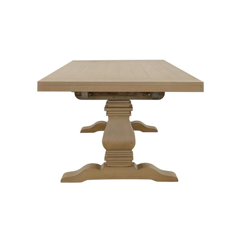 Florence - Double Pedestal Dining Table - Rustic Smoke