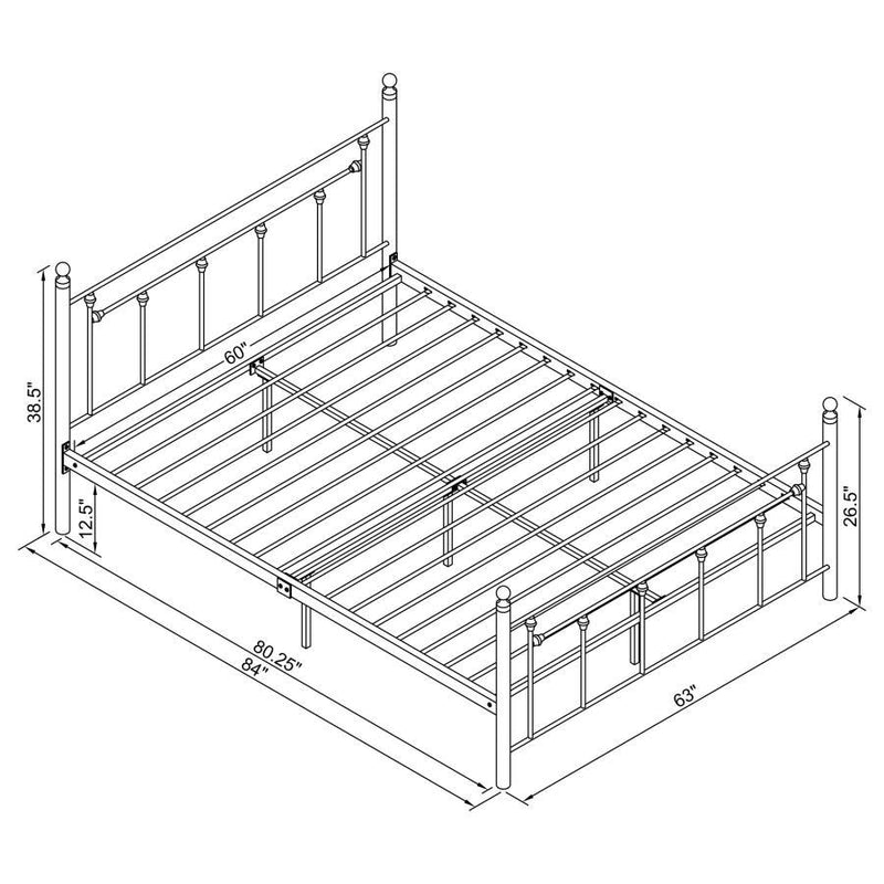 Canon - Metal Slatted Headboard Platform Bed