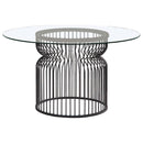 Granvia - Round Glass Top Metal Dining Table - Gunmetal