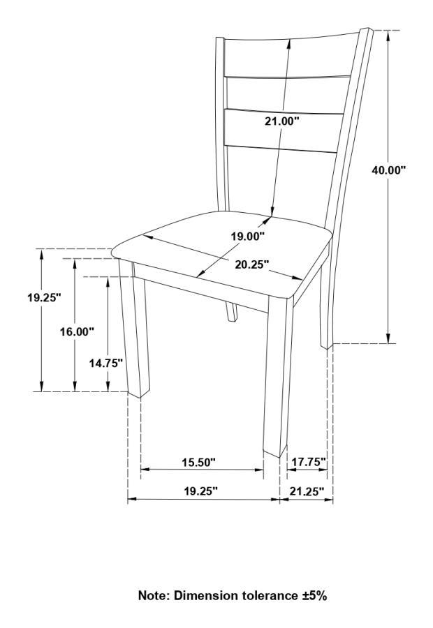 Jakob - Upholstered Side Chairs With Ladder Back (Set of 2) - Gray And Black