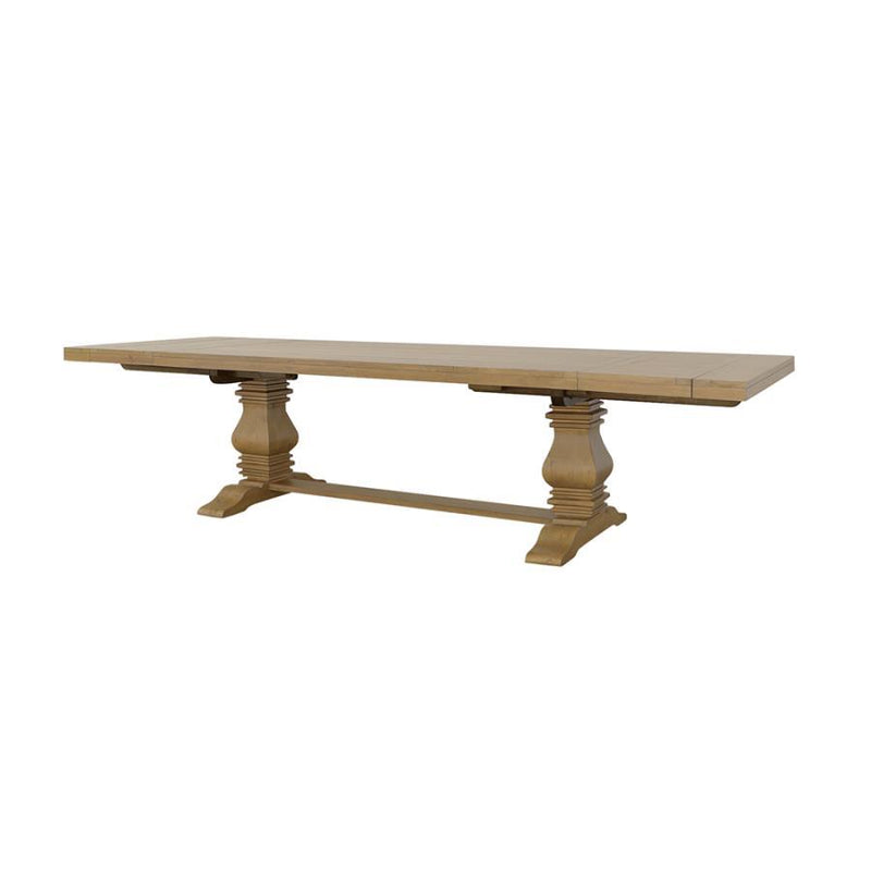 Florence - Double Pedestal Dining Table - Rustic Smoke