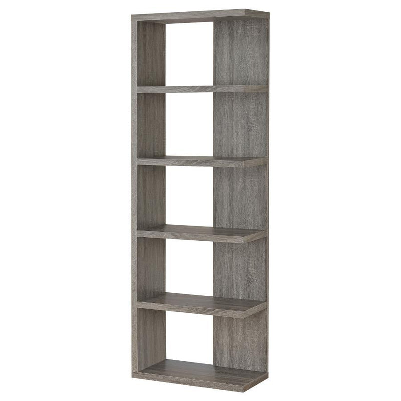 Harrison - 5-Shelf Bookshelf - Weathered Gray