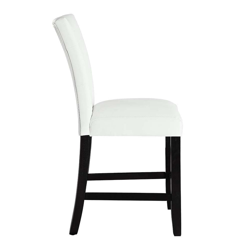 Hussein - Counter Height Chair (Set of 2) - White PU & Black Finish