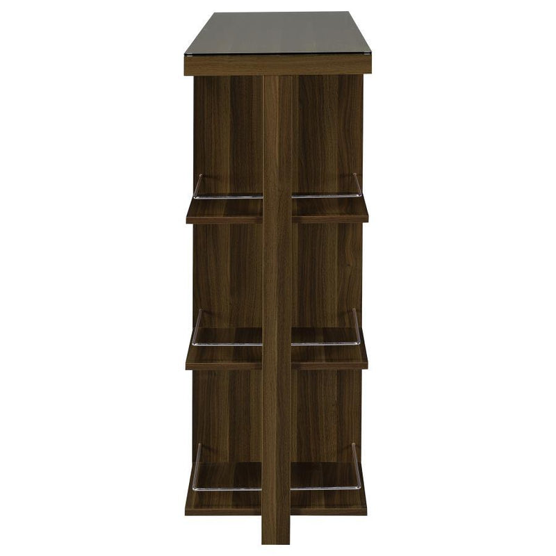 Evelio - Bar Unit With Wine Bottle Storage - Walnut