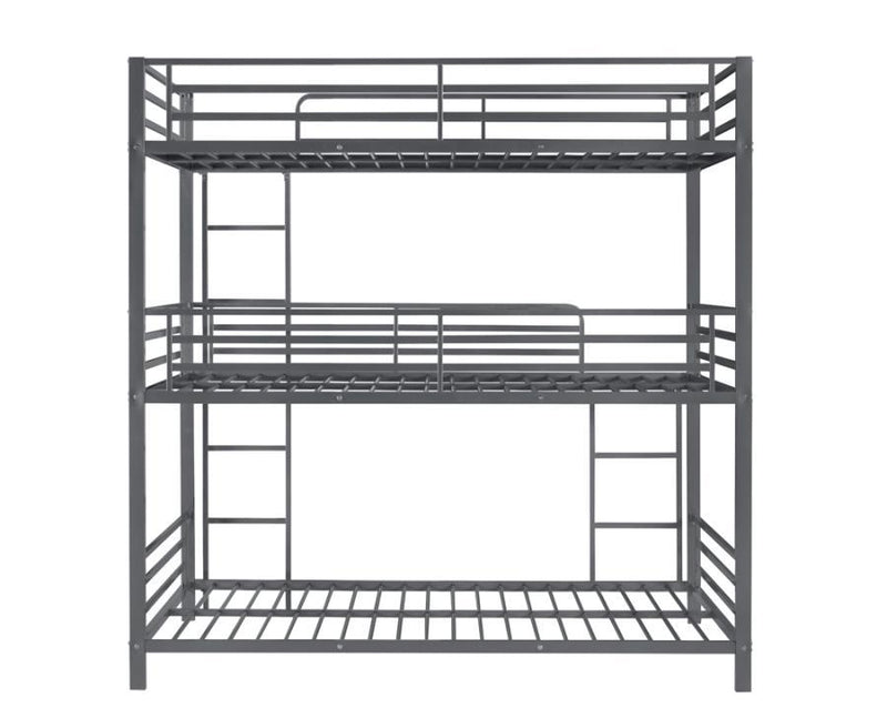 Maynard - Metal Triple Twin Bunk Bed - Gunmetal