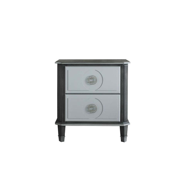 House - Beatrice Nightstand - Charcoal & Light Gray Finish