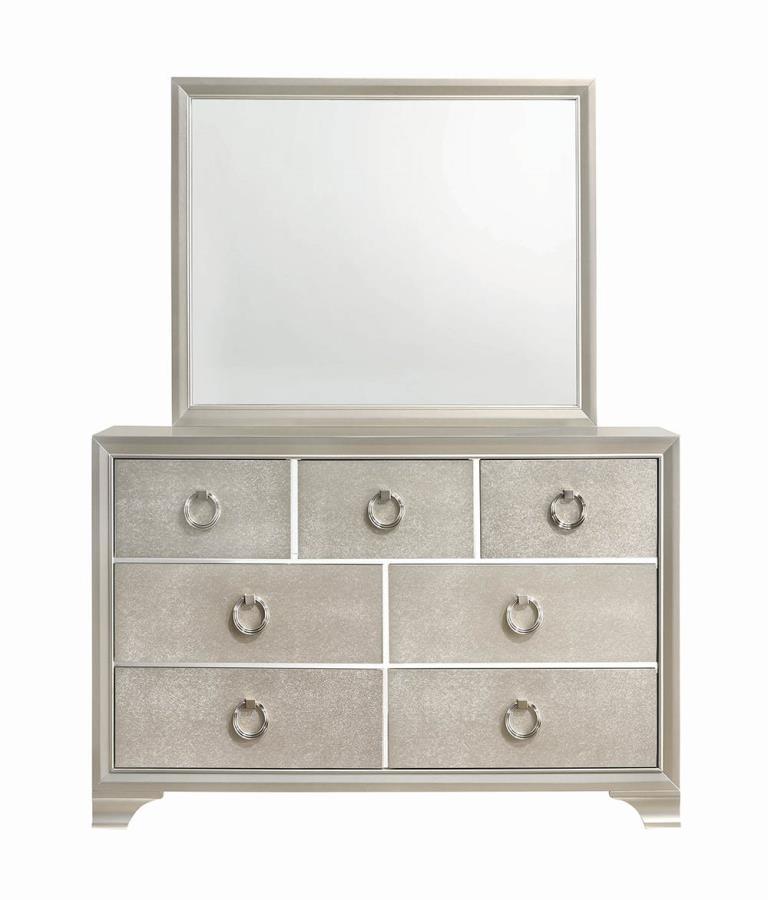 Salford - Rectangular Dresser Mirror - Metallic Sterling