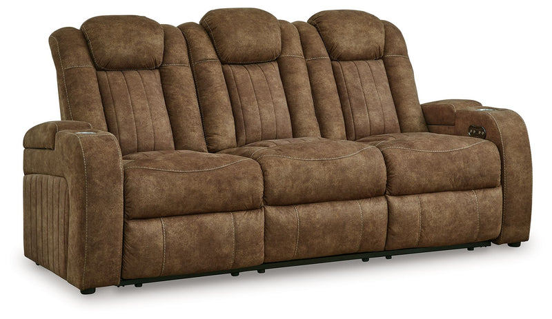 Wolfridge - Brindle - Power Reclining Sofa With Adj Headrest