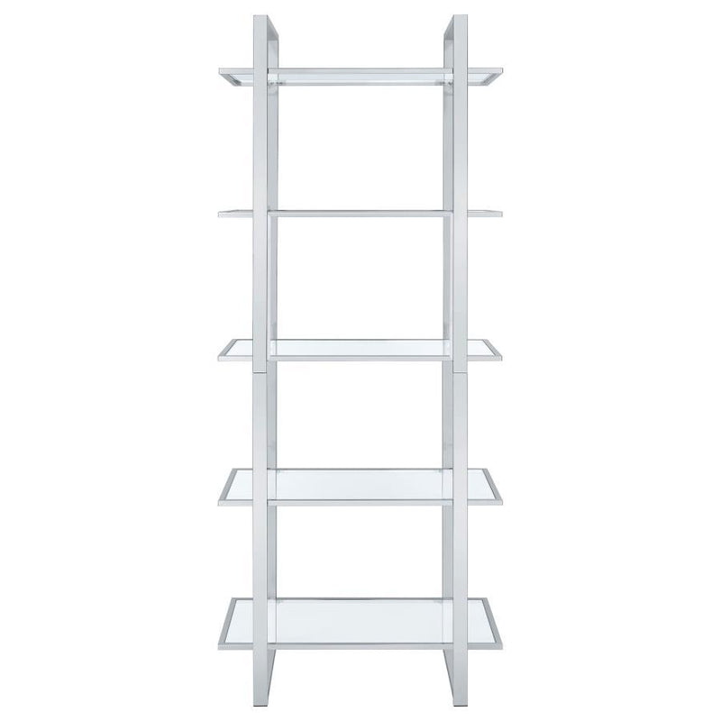 Hartford - Glass Shelf Bookcase - Chrome