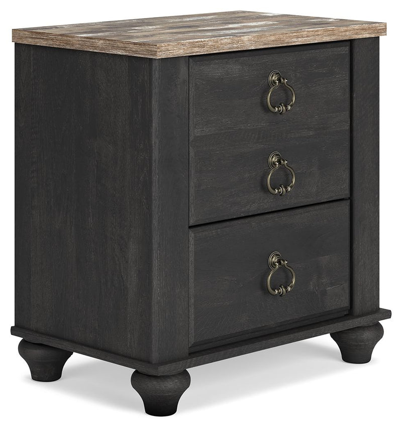 Nanforth - Two-tone - Two Drawer Night Stand