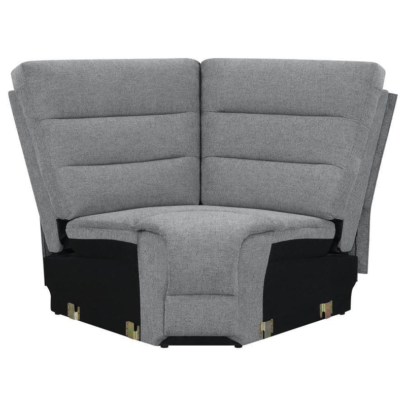 David - 3 Piece Upholstered Motion Sectional With Pillow Arms - Smoke