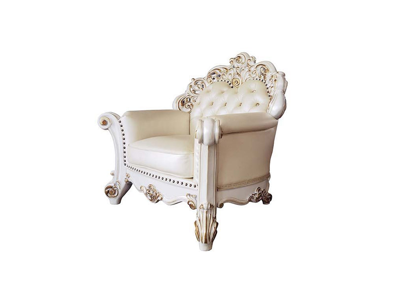 Vendom - Chair - Champagne PU & Antique Pearl Finsih