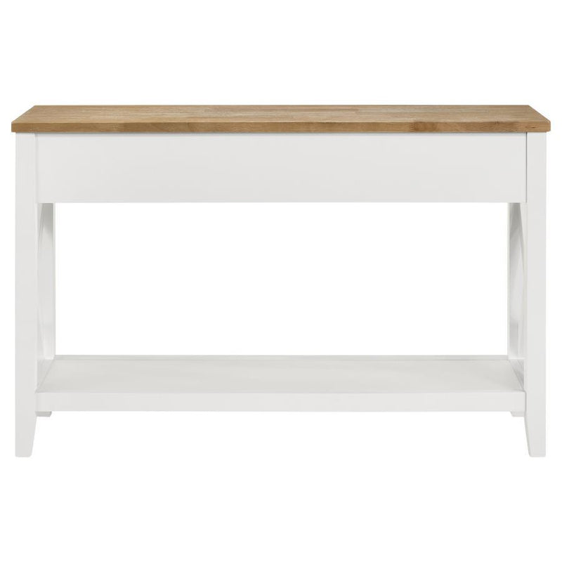 Hollis - 2-Drawer Wood Entryway Console Table - Brown And White