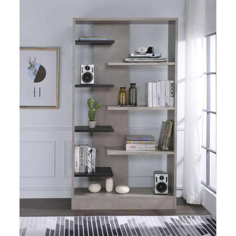 Magna - Bookshelf - Faux Concrete & Black