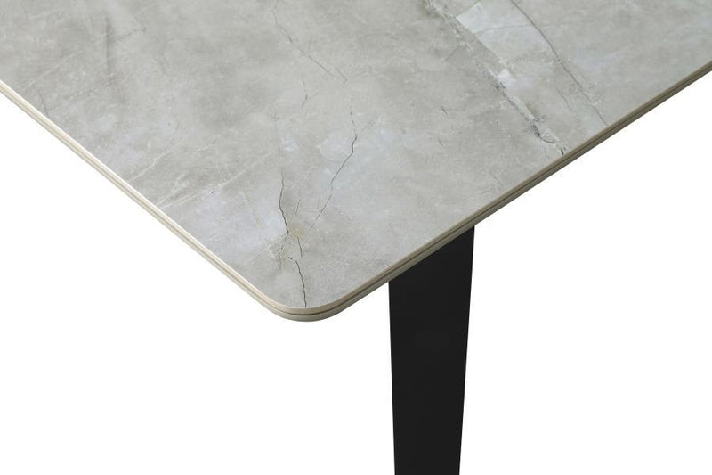 Mina - Rectangular Extension Dining Table - Gray Ceramic