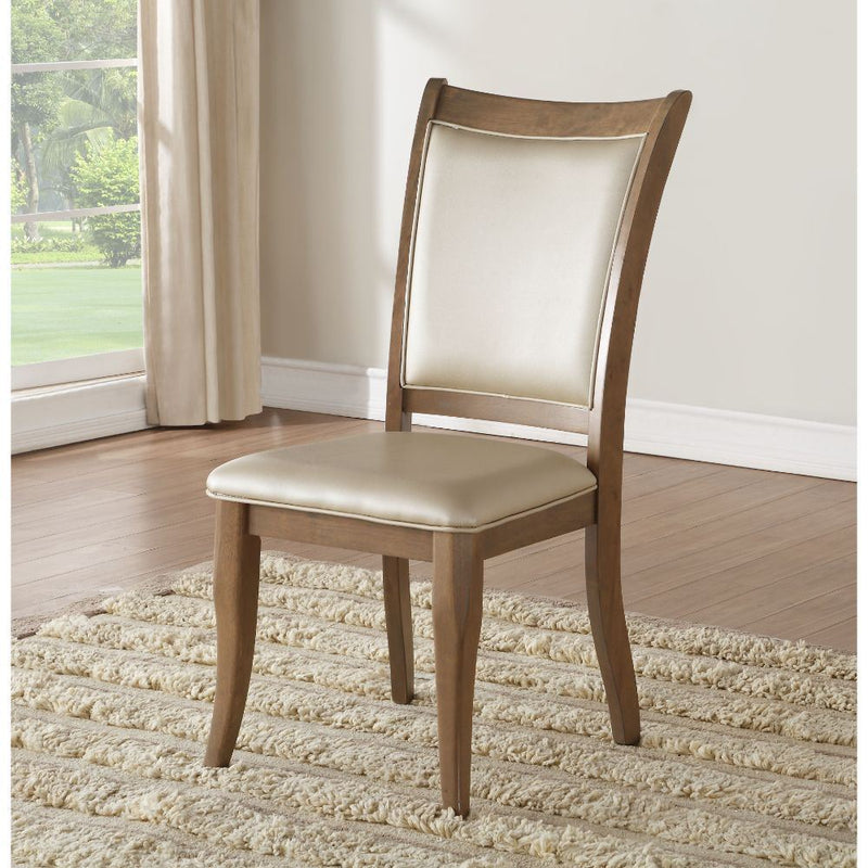 Harald - Side Chair (Set of 2) - Beige PU & Gray Oak