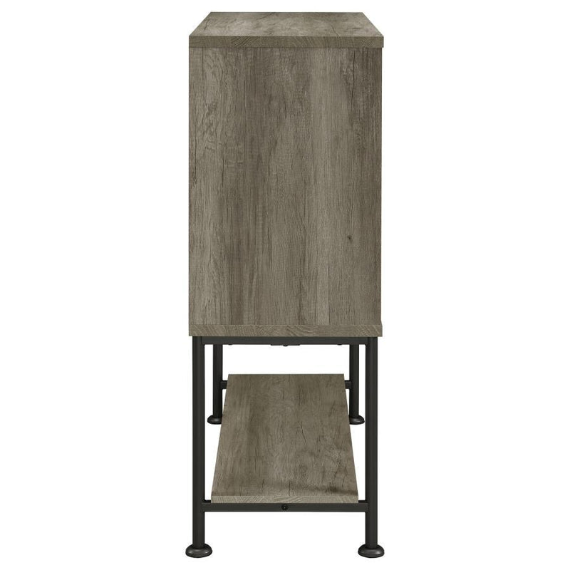 Claremont - Sliding Door Bar Cabinet With Lower Shelf - Gray Driftwood