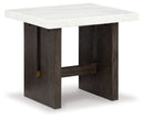 Burkhaus - Rectangular End Table - White / Dark Brown