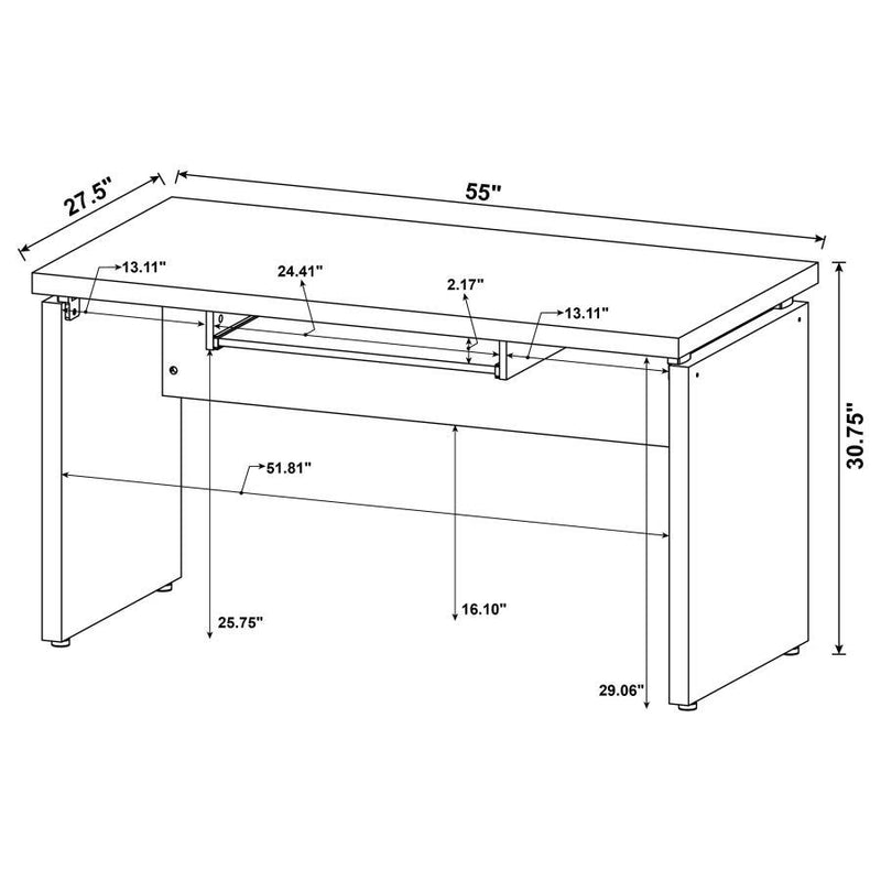 Skylar - Computer Desk With Keyboard Drawer - Cappuccino