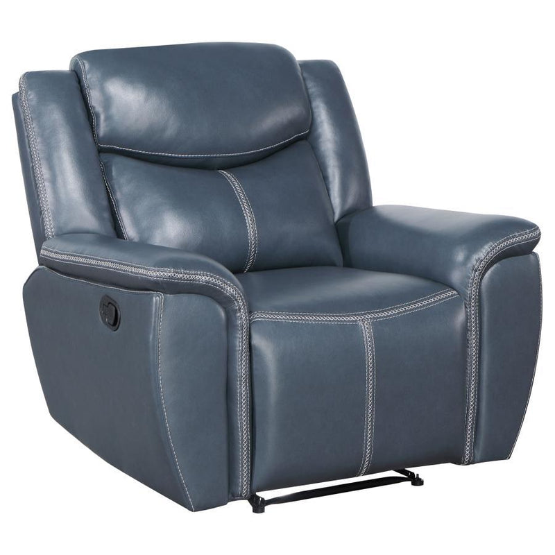 Sloane - Upholstered Padded Arm Recliner Chair - Blue