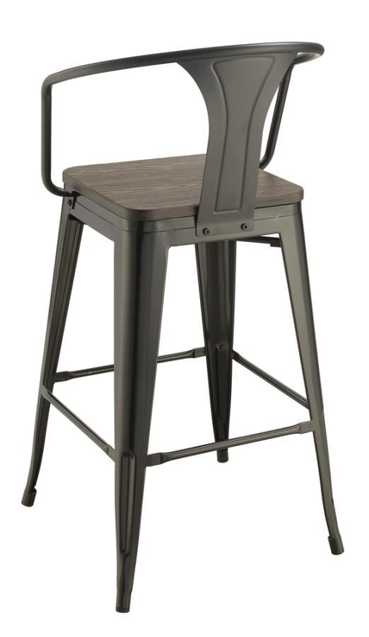 Cavalier - Metal Bar Chair (Set of 2) - Dark Elm And Matte Black