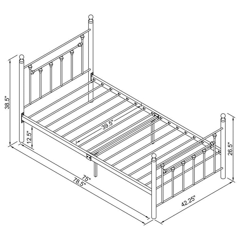 Canon - Metal Slatted Headboard Platform Bed