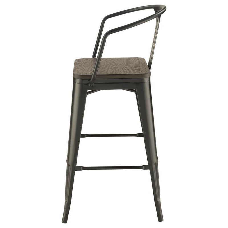 Cavalier - Metal Bar Chair (Set of 2) - Dark Elm And Matte Black