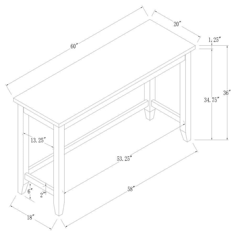 Toby - Rectangular Marble Top Counter Height Table - Espresso And White