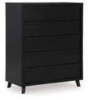 Danziar - Five Drawer Wide Chest - Black