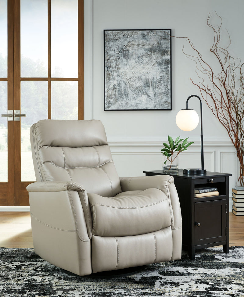 Riptyme - Dove Gray - Swivel Glider Recliner