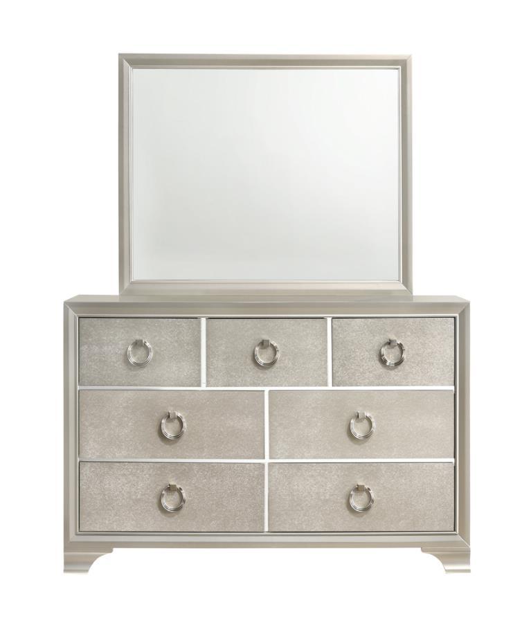 Salford - Rectangular Dresser Mirror - Metallic Sterling