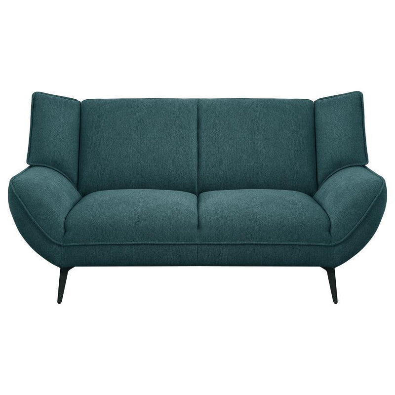 Acton - Upholstered Flared Arm Loveseat - Teal Blue