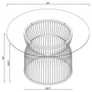 Granvia - Round Glass Top Metal Dining Table - Gunmetal