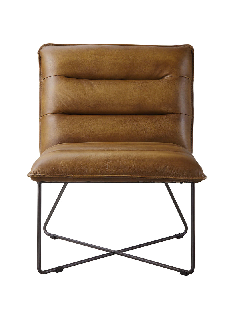 Balrog - Accent Chair - Saddle Brown Top Grain Leather