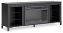Cayberry - TV Stand With Fireplace - Black