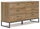 Deanlow - Six Drawer Dresser - Honey