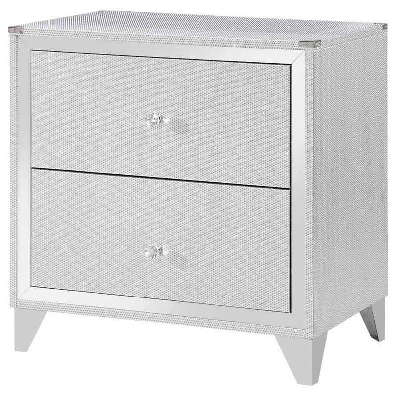 Larue - 2-Drawer Nightstand With USB Port - Silver