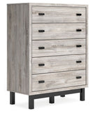 Vessalli - Five Drawer Wide Chest - Black / Gray