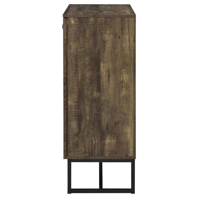 Carolyn - 2-Door Accent Cabinet - Rustic Oak And Gunmetal