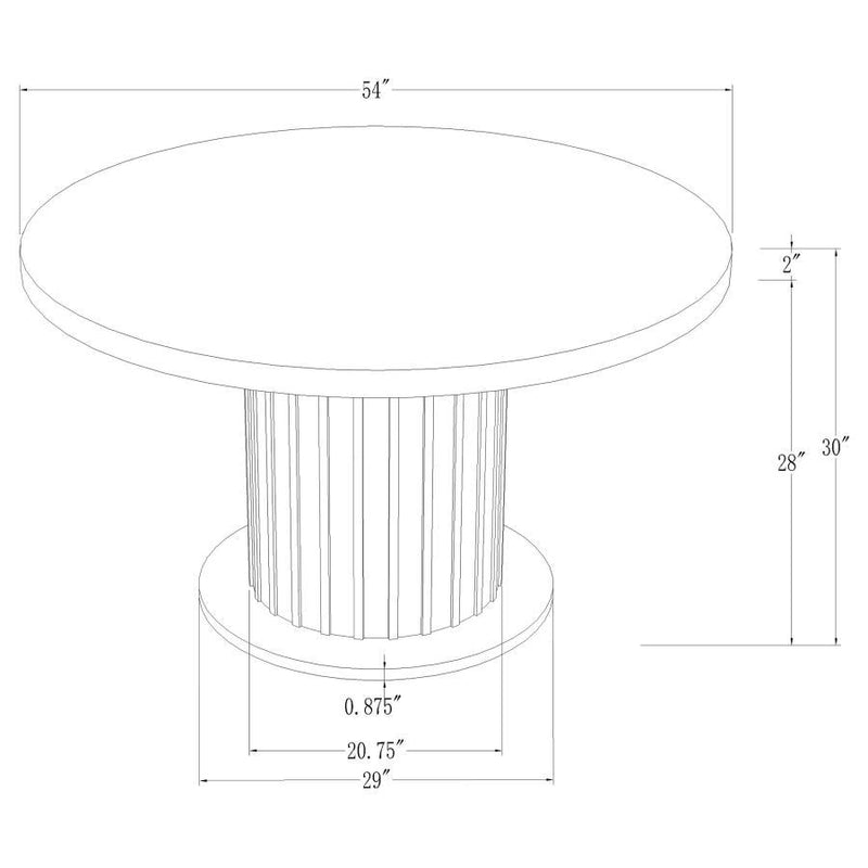 Sherry - Round Marble Top Dining Table - Rustic Espresso