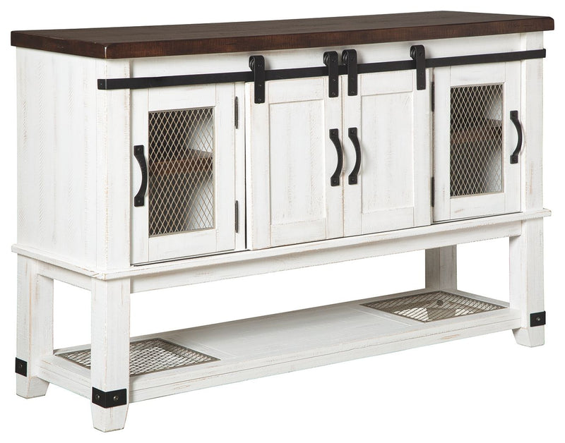 Valebeck - White / Brown - Dining Room Server